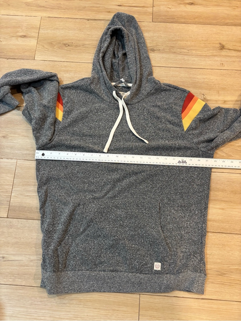 Marine Layer Heather Grey Contrast Sleeve Hoodie soft medium m - Picture 9 of 9